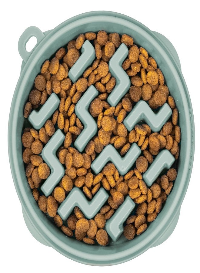Outward Hound Medium Slow Feeder Bowl, Puzzle Maze for Fast Eaters, Small to Medium Dogs, Helps Prevent Bloat & Aid Digestion, Holds 2 Cups Wet or Dry Food, Non-Slip, Made Without BPA, Sage - Image 1