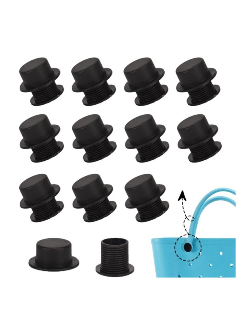 KASTWAVE 12 Sets Screw Rivets - Replacement for Beach Tote Bag Handles - Durable Rubber Buttons - Easy Repair - Simply Southern Bags (Black)  - Image 1