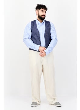 GAS Men Regular Fit Chambray Pattern Vest, Dark Blue  - Image 4