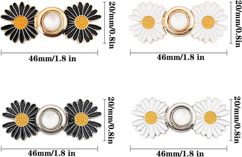 XVIA Adjustable flower Waist Buckle for Loose Jeans Pants flower jean button buckle waist - Image 2