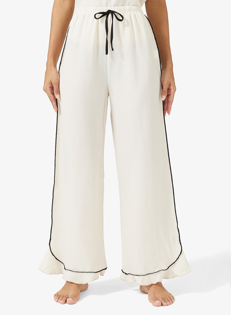 جينجر طقم علوي وبنطلون بيجامة بتفاصيل حواف متباينة - Image 4