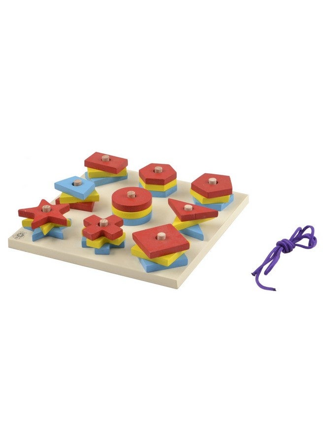 SkilloFun Wooden Geometric Shape Sorter, Non-Toxic Wooden Geometric Shape Sorting Puzzle - Encourages fine Motor Skills, Cognitive Development, and Color/Shape Recognition | 27 Pieces, 2+ Year - Image 2