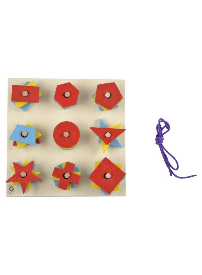 SkilloFun Wooden Geometric Shape Sorter, Non-Toxic Wooden Geometric Shape Sorting Puzzle - Encourages fine Motor Skills, Cognitive Development, and Color/Shape Recognition | 27 Pieces, 2+ Year - Image 1