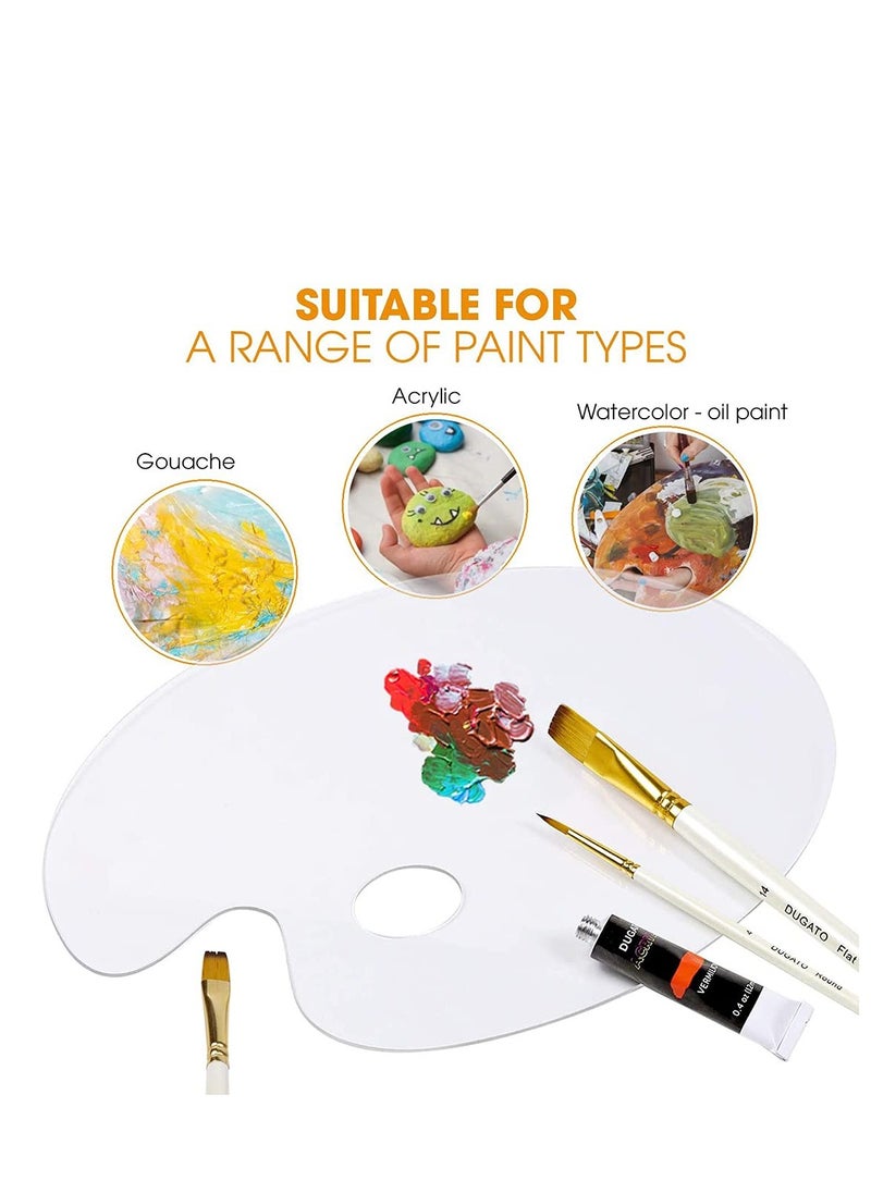 SYOSI - Paint Palette Mold 2 Pcs Paint Palette Clear Oval Shaped Non Stick Acrylic Paint Mixing Tray Comfortable Hold Easy Clean for DIY Art Face Painting Plate Epoxy Resin Casting Mold - Image 1