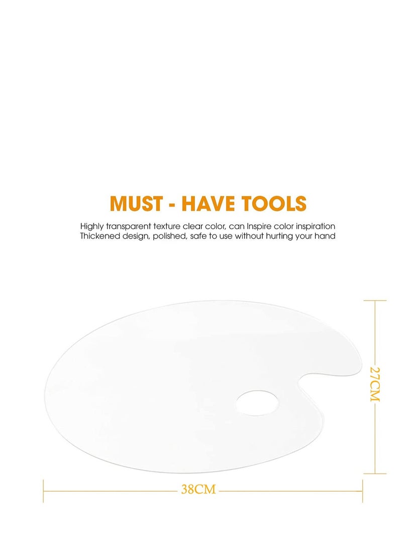 SYOSI - Paint Palette Mold 2 Pcs Paint Palette Clear Oval Shaped Non Stick Acrylic Paint Mixing Tray Comfortable Hold Easy Clean for DIY Art Face Painting Plate Epoxy Resin Casting Mold - Image 1
