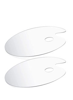 Paint Palette Mold 2 Pcs Paint Palette Clear Oval Shaped Non Stick Acrylic Paint Mixing Tray Comfortable Hold Easy Clean for DIY Art Face Painting Plate Epoxy Resin Casting Mold