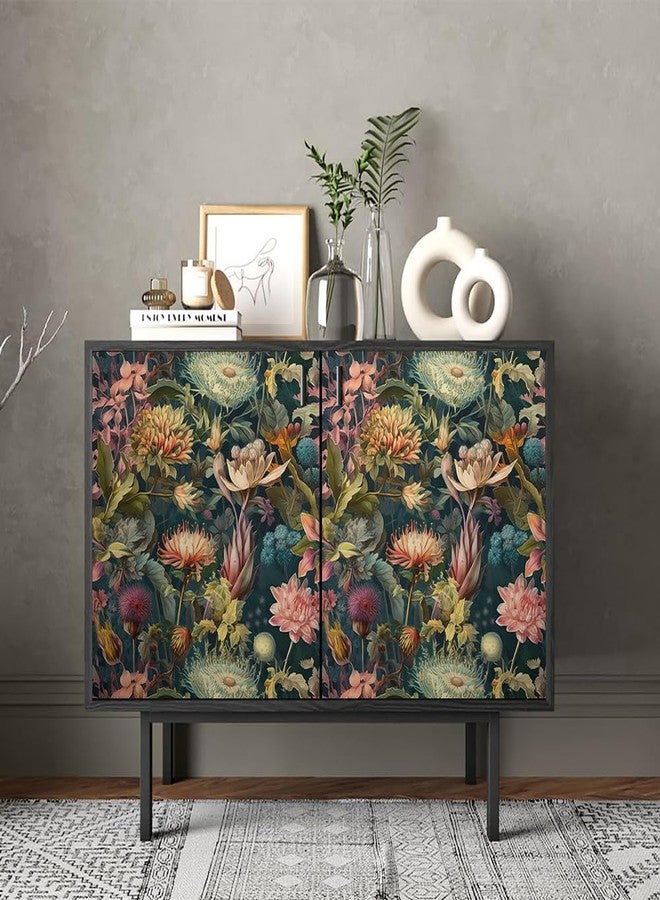 REDAMANCY Magical Forest Wildflowers Fantastic Flowers Plants Peel and Stick Wallpaper Stick on Contact Paper Vintage Wall Paper Easy Peel Off for nightstand Drawer Cabinet Renter - Image 4