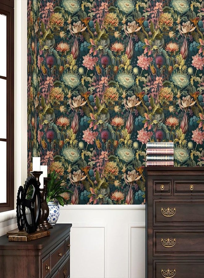 REDAMANCY Magical Forest Wildflowers Fantastic Flowers Plants Peel and Stick Wallpaper Stick on Contact Paper Vintage Wall Paper Easy Peel Off for nightstand Drawer Cabinet Renter - Image 2
