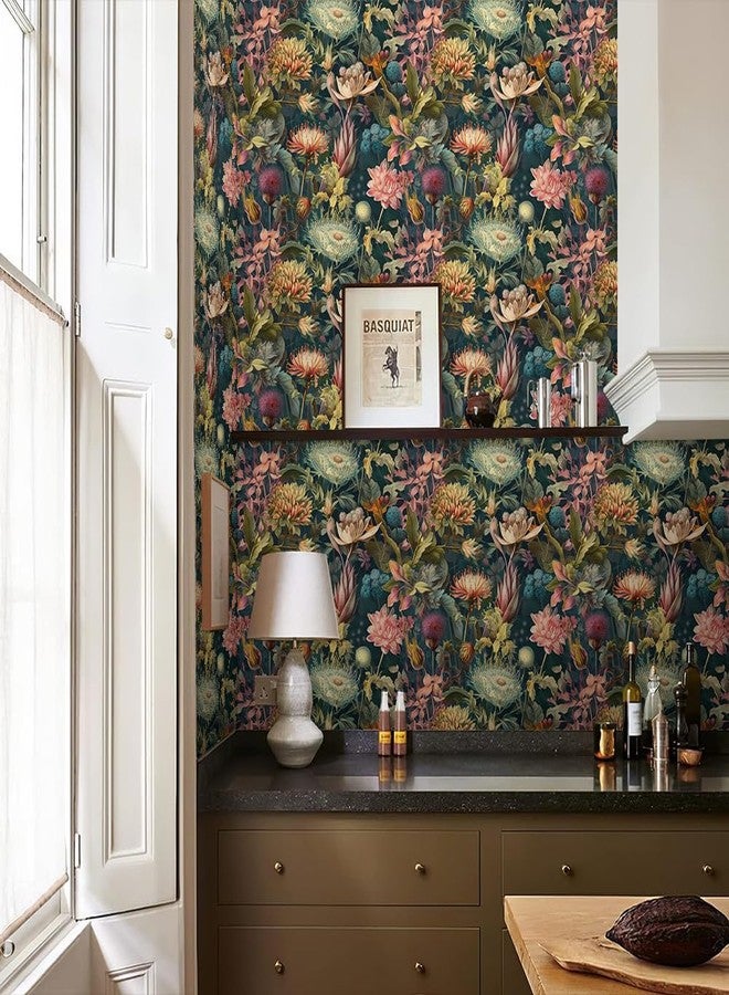 REDAMANCY Magical Forest Wildflowers Fantastic Flowers Plants Peel and Stick Wallpaper Stick on Contact Paper Vintage Wall Paper Easy Peel Off for nightstand Drawer Cabinet Renter - Image 5