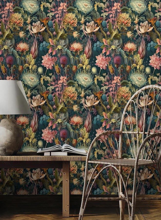 REDAMANCY Magical Forest Wildflowers Fantastic Flowers Plants Peel and Stick Wallpaper Stick on Contact Paper Vintage Wall Paper Easy Peel Off for nightstand Drawer Cabinet Renter - Image 3