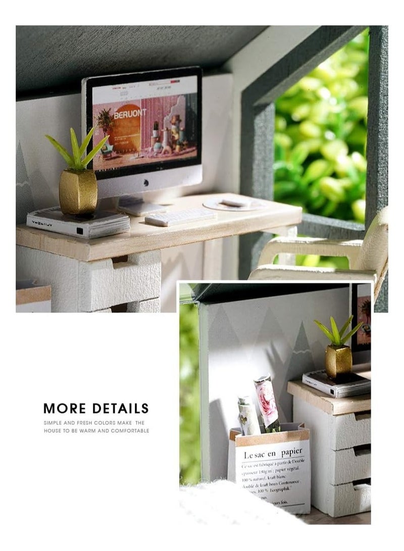 general DIY Mini Doll Kit Handmade Wooden Doll House  Furniture Kit 1:24 Scale Creative Doll House Toy Nordic Apartment Model - Image 4