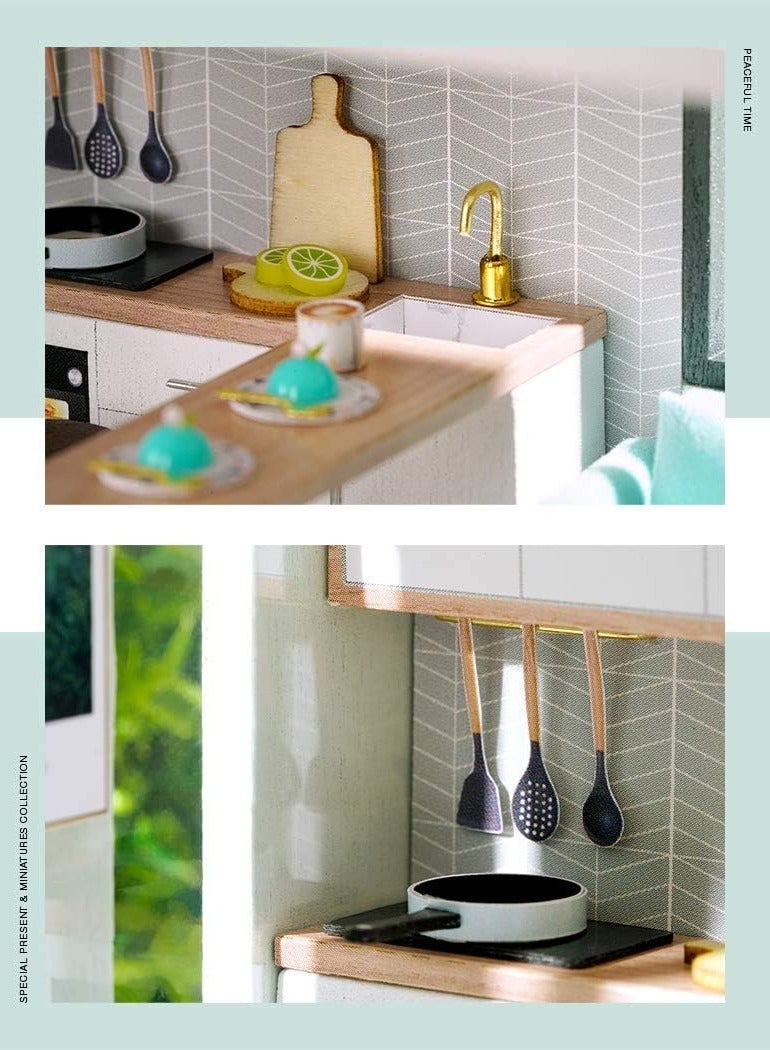 general DIY Mini Doll Kit Handmade Wooden Doll House  Furniture Kit 1:24 Scale Creative Doll House Toy Nordic Apartment Model - Image 5