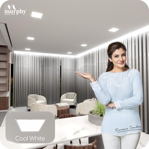 Murphy Trimless Square LED Panel Light – 15W Cool White | Glare-Free, Recessed Ceiling Downlight for Home & Commercial – Pack of 20 - Image 5