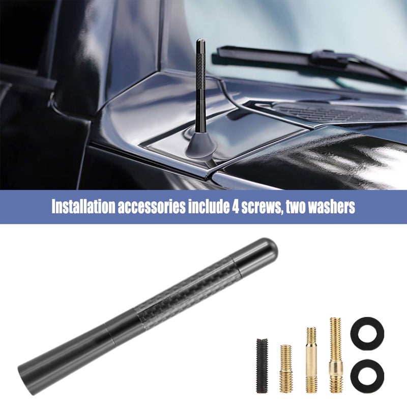 Tecreddy Short Car Antenna Mast Carbon Fiber Truck Vehicle Replacement Antenna 4.7 inch Compatible with Ford, Dodge, Toyota, Nissan, Mazda - Image 4