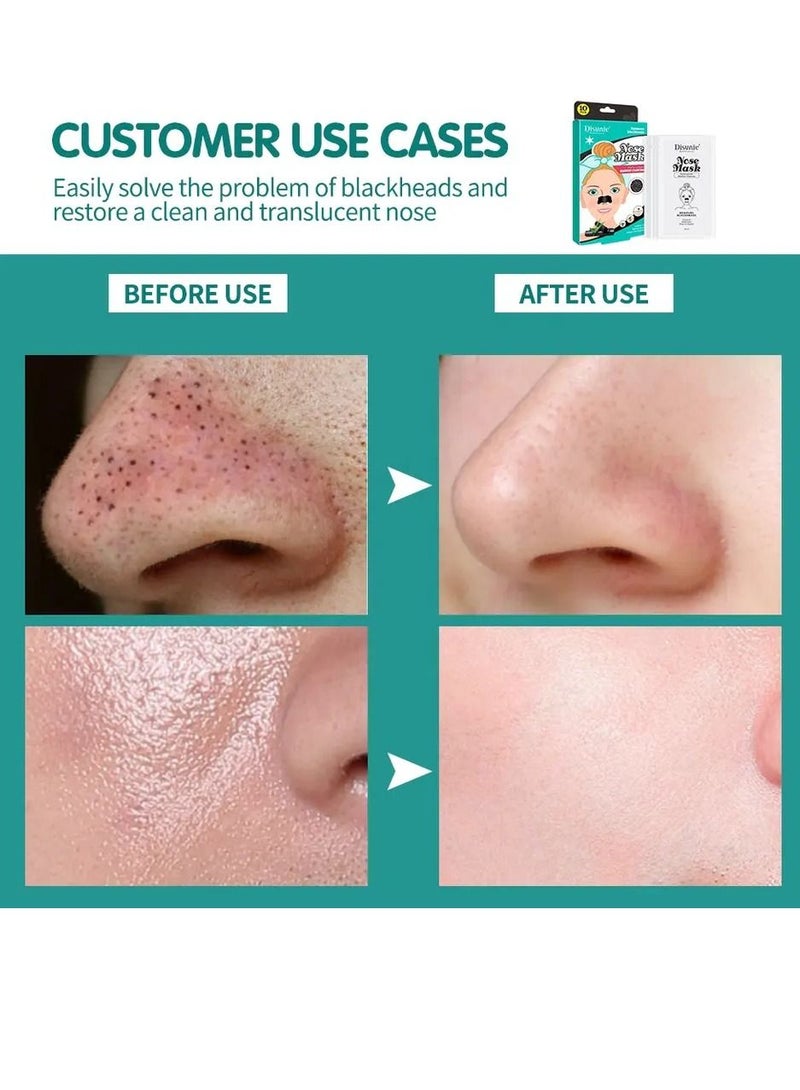 Disunie شرائط إزالة الرؤوس السوداء للأنف - شرائط تنظيف المسام للأنف - شرائط إزالة الرؤوس السوداء للأنف - شرائط الفحم للتنظيف العميق - إزالة الرؤوس السوداء للوجه - شرائط الفحم الطبيعية للرؤوس السوداء 10 قطع - Image 4