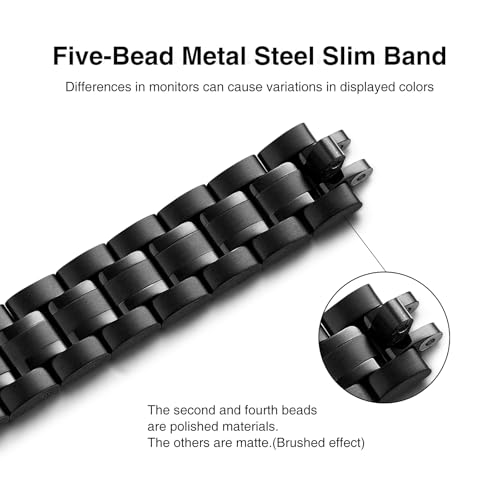 STIROLL Thin Replacement Band Compatible for Apple Watch 38mm 40mm 41mm 42mm(Series 11 10), Stainless Steel Metal Wristband Women Men for iWatch Ultra SE Series 9 8 7 6 5 4 3 2 1, Black - Image 2