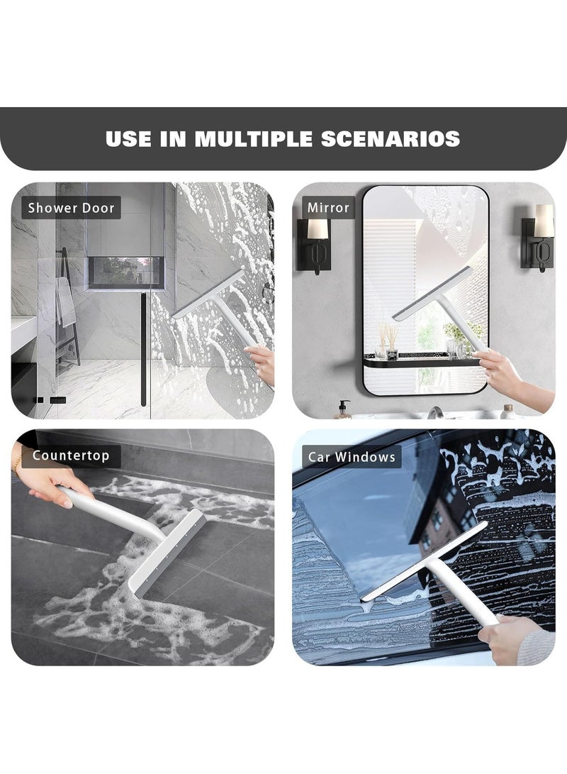 Emerald Glass Doors,10Inch Multi-Purpose Handheld Wiper with Durable Rubber Blad, Streak-Free Scraper for Windows, Mirrors,Tiles,Car Glass,Bathroom and Home Cleaning Tool 360 Degree Foldable Comfortable - Image 5