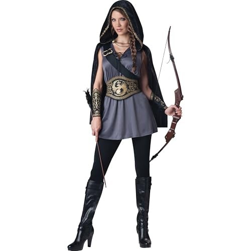 Fun World InCharacter Costumes Women's Huntress Costume, Grey/Black, Medium - Image 1