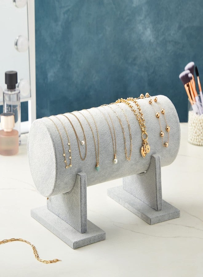 Juvale Velvet Headband Holder Stand - 12.2 x 6.5 x 6.7 Inches, Gray Velvet - Hair Accessories Organizer & Headband Rack - Bracelet Display & Jewelry Stand - Image 3