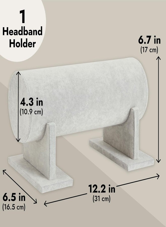 Juvale Velvet Headband Holder Stand - 12.2 x 6.5 x 6.7 Inches, Gray Velvet - Hair Accessories Organizer & Headband Rack - Bracelet Display & Jewelry Stand - Image 4