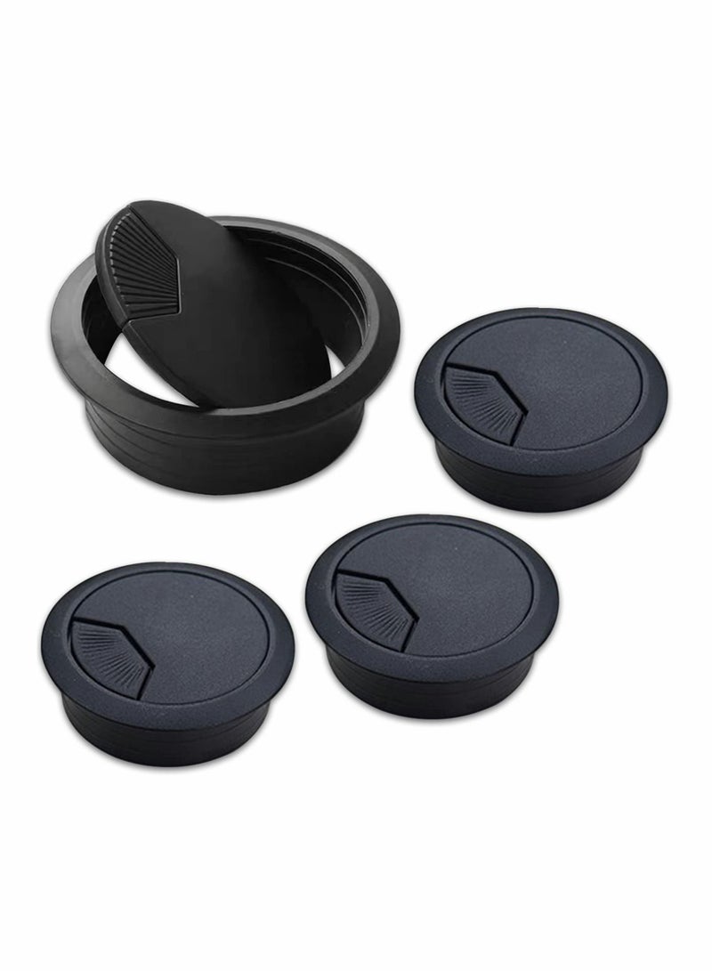 Captaintech 60mm 2.4-inch Desk Circular Cable Ring, Desk Port Hole Cover, Computer Desk Cord Organizer for Home Office, 4pcs - Image 1
