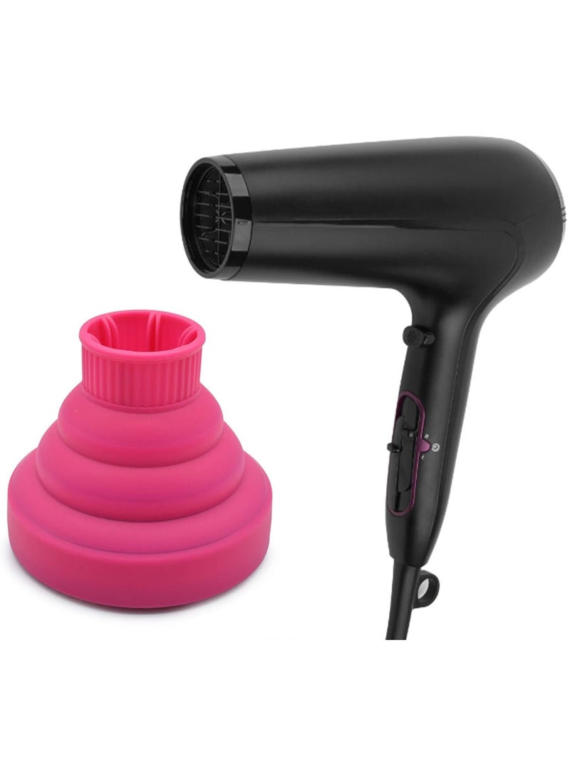 Cryfokt Universal Collapsible Hair Dryer Diffuser, Silicone Blow Dryer Diffuser Attachment Portable Travel Hair Dryer Diffuser for Home Hair Salon, Suitable for Nozzle 1.4 in to 2 in (Rose Red) - Image 5
