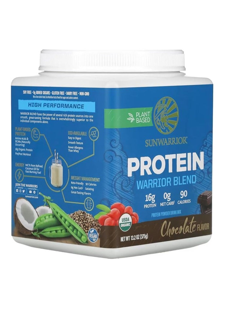 Sunwarrior Sunwarrior Warrior Blend Organic Plant-Based Protein Powder Chocolate – Vegan, Keto-Friendly, 375g  - Image 2
