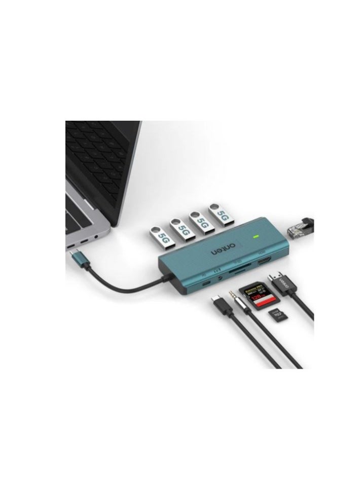 onten Onten OTN-UC962 10 in 1 USB-C / Type-C Multi-function HUB Docking Station  - Image 2