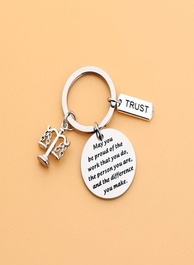 AKTAP Law School Graduation Keychain Lawyer Gift Scales of Justice Jewelry May You be Proud of The Work That You Do Key Rings for New Lawyer - Image 4