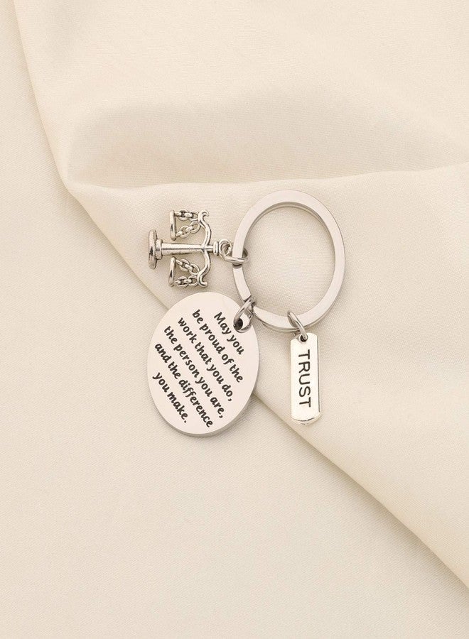 AKTAP Law School Graduation Keychain Lawyer Gift Scales of Justice Jewelry May You be Proud of The Work That You Do Key Rings for New Lawyer - Image 2