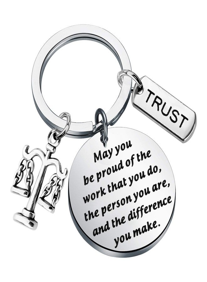 AKTAP Law School Graduation Keychain Lawyer Gift Scales of Justice Jewelry May You be Proud of The Work That You Do Key Rings for New Lawyer - Image 1