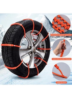 yongsheng Snow Chains with 12 PCS Adjustable Tire Chains for Car/Pickup/Trucks/SUV Anti-slip Snow Tire Chains Universal Tire Chains Winter Driving in Emergency  - Image 3