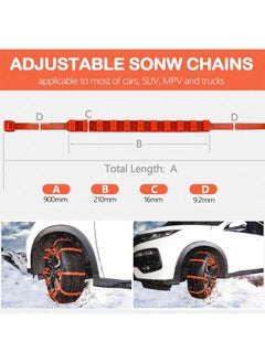 yongsheng Snow Chains with 12 PCS Adjustable Tire Chains for Car/Pickup/Trucks/SUV Anti-slip Snow Tire Chains Universal Tire Chains Winter Driving in Emergency  - Image 4