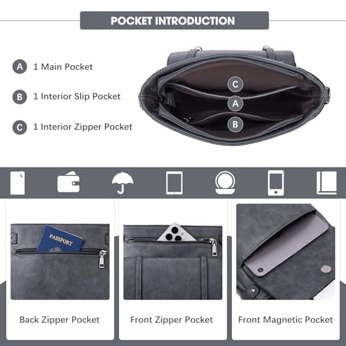 Roulens Crossbody Bags for Women,Multi Pocket Crossbody Purses Vegan Leather Shoulder Handbags Travel Purse Adjustable Strap - Image 3