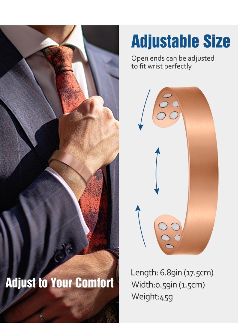 Generic - Copper Bracelet for Men, 99.99% Pure Copper Bracelet,18X Strength Mens Magnetic Bracelet,Copper Jewelry Gift 1 Pcs - Image 1