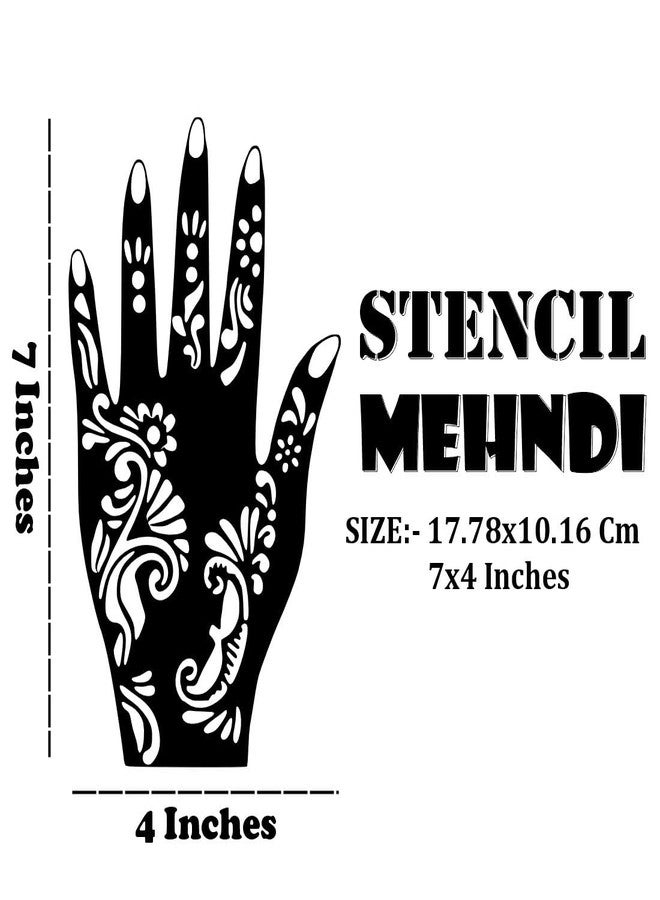 VANVATI Elegant Floral Mehndi Stencil with Artistic Finger Left & Right Hand Design Set Easy to Apply - Image 3