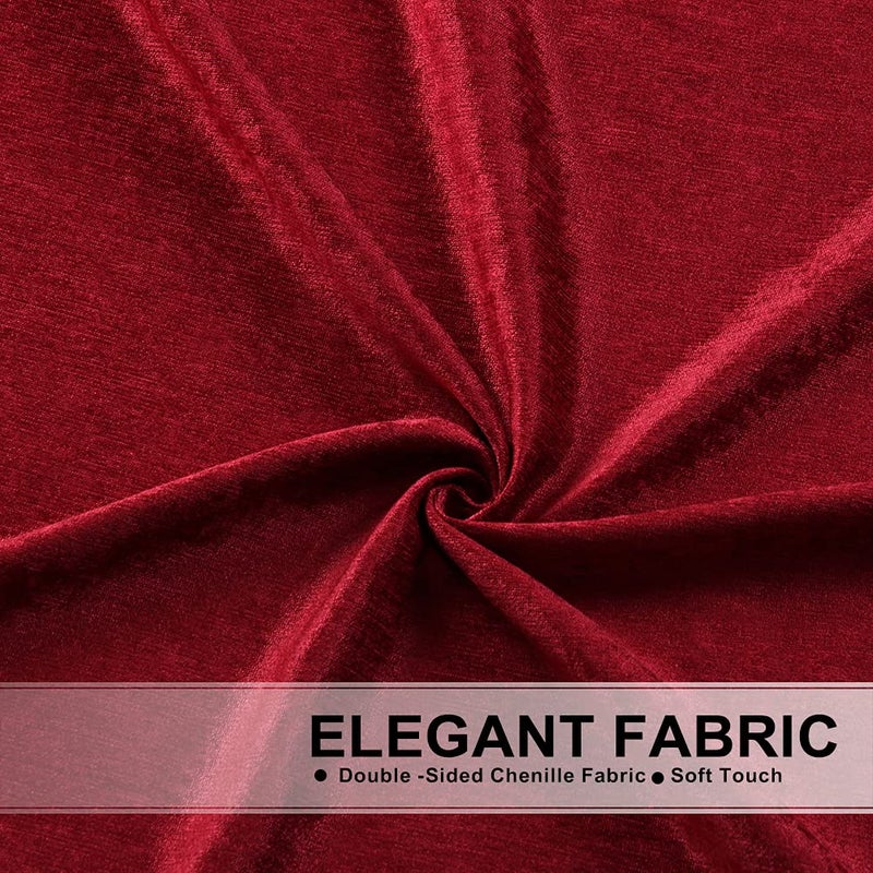 ELKCA ELKCA Burgundy Red Valance for Festival Holiday Thick Chenille Window Curtains Valance for Living Room Rod Pocket(W138 1 Panel)  - Image 4