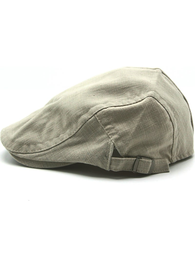 Accessory City Summer Buckled Men's Linen Cap Hat  - Image 2