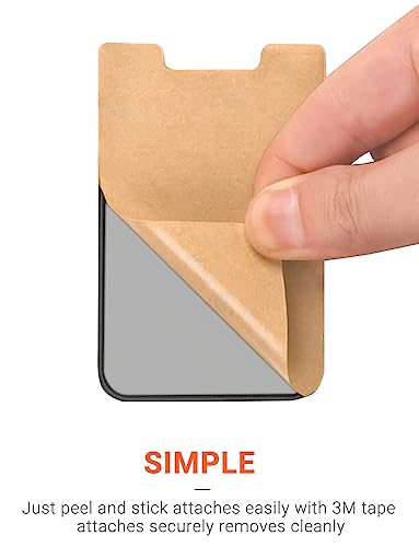 OBVIS Cell Phone Pocket Self Adhesive Card Holder Stick On Wallet Sleeve with Adhesive ID Credit Card ATM Card Holder for iPhone Android 2 PACK BLACK - Image 5