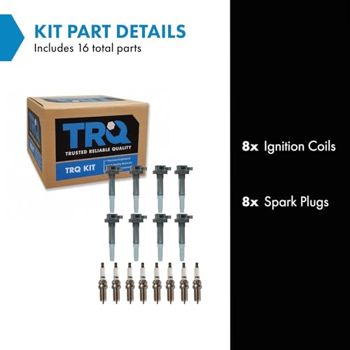 TRQ Ignition Kit Ignition Coil Spark Plugs Compatible with 2011-2016 Ford F-150 2011-2015 Mustang - Image 2