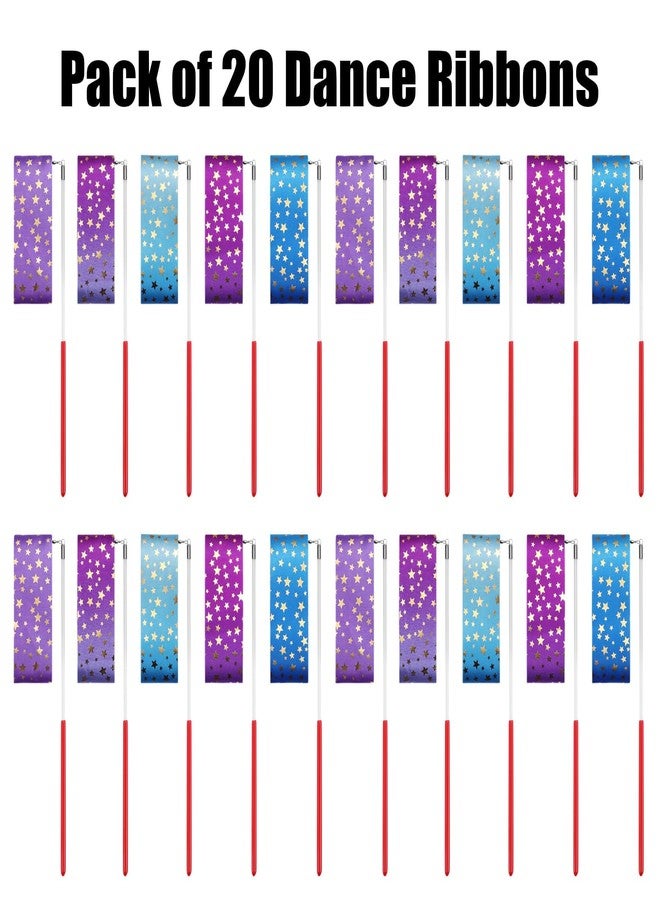 AITIME Ribbon Wands Party Favors for Kids, 20 Pack Rhythmic Gymnastics Ribbon, Girl Birthday ,Outdoor Party Games Supplies, Dance Streamers, Stars Ribbon Dancer - Image 3