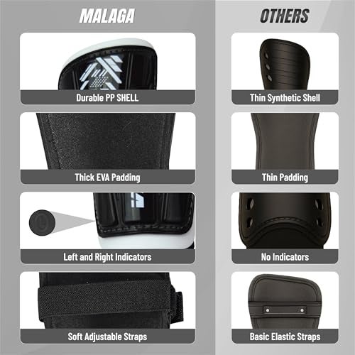VIZARI Malaga Soccer Shinguard | Durable Soccer Shin Guard with Tough Protection & Elastic Straps | Breathable, Moisture-Wicking Youth Soccer GearProduct - Image 5
