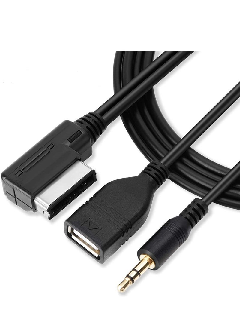 Bukela MDI AMI MMI Music Interface USB + Charger Aux Cable for Audi A6L A8L Q7 A3 A4L A5 A1, Haofy 3.5mm Audio & USB Socket AUX Adapter Cable/Adapter Scart-HDMI to Scart Cable  - Image 1