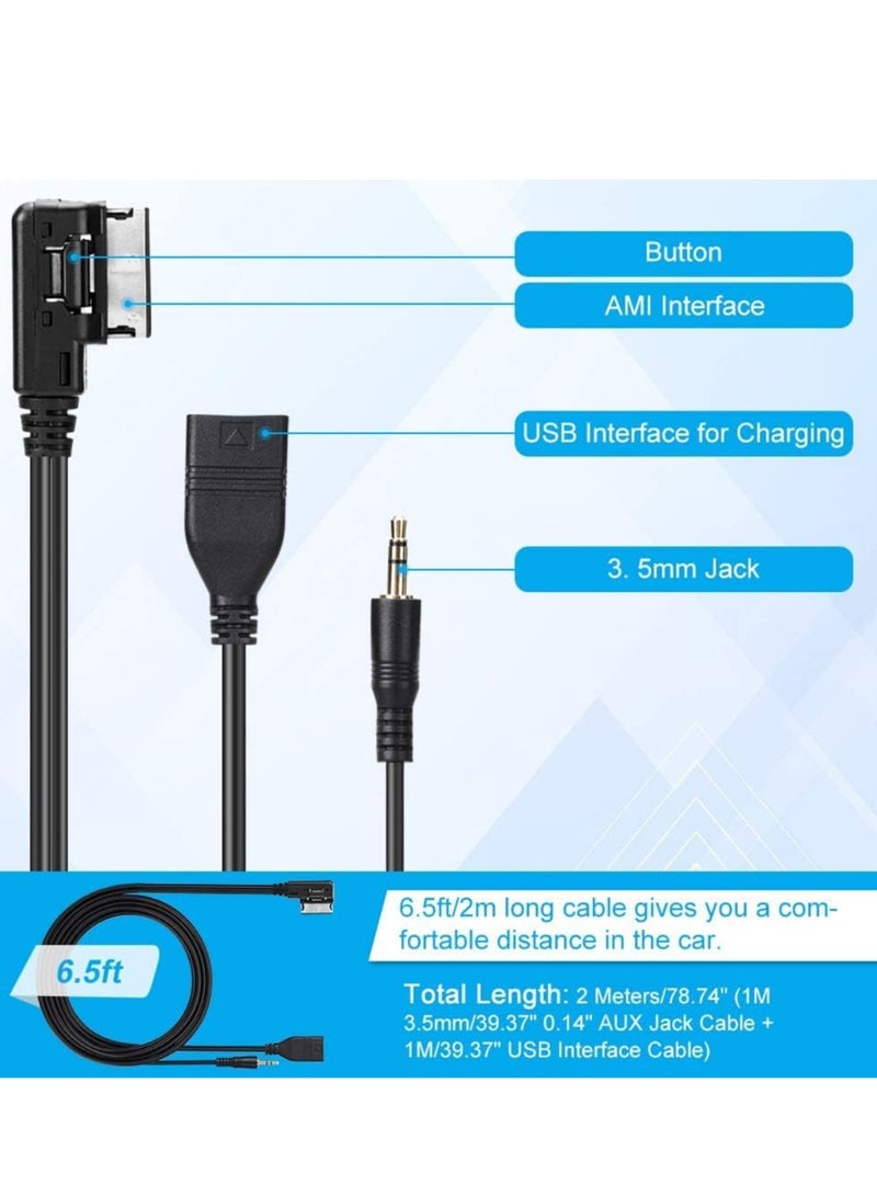 Bukela MDI AMI MMI Music Interface USB + Charger Aux Cable for Audi A6L A8L Q7 A3 A4L A5 A1, Haofy 3.5mm Audio & USB Socket AUX Adapter Cable/Adapter Scart-HDMI to Scart Cable  - Image 3