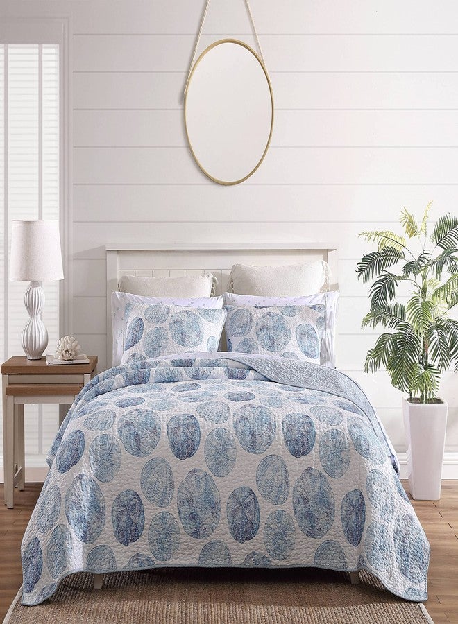 Tommy Bahama - Queen Quilt Set, Reversible Cotton Bedding with Matching Shams, Coastal Inspired Bedding Essentials (Ocean Isle Blue, Queen) - Image 1