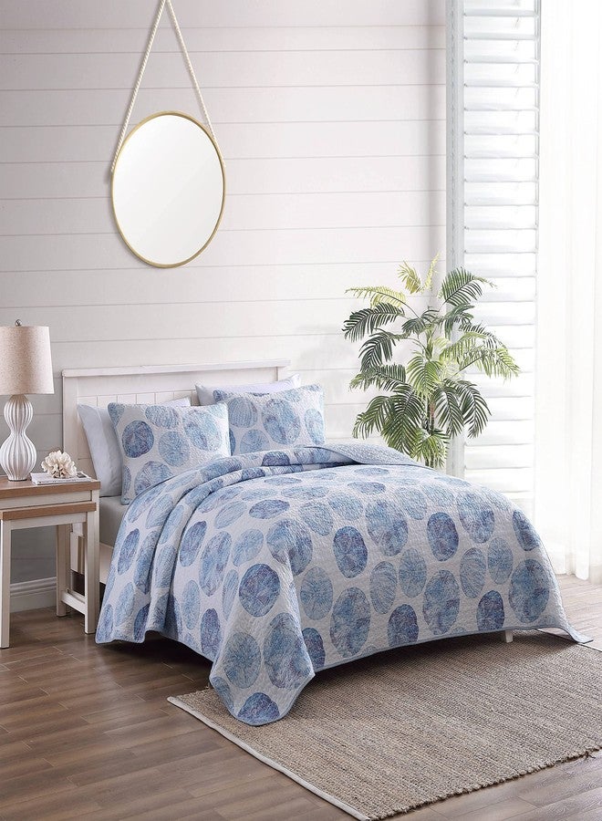 Tommy Bahama - Queen Quilt Set, Reversible Cotton Bedding with Matching Shams, Coastal Inspired Bedding Essentials (Ocean Isle Blue, Queen) - Image 2