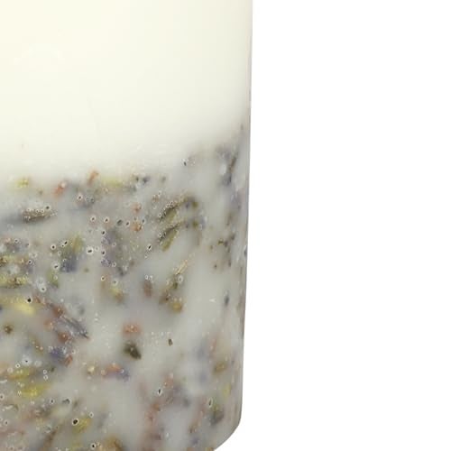 PROSPERRO LUMO Paraffin Wax By Parkash Candles Set Of 3 Fragrance Pillar Candles Marble Finish (White Lavender Petals) - Image 3