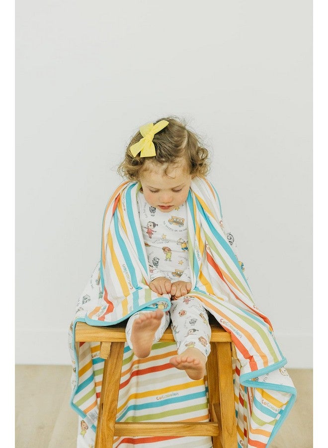 Copper Pearl Large Premium Knit Baby 3 Layer Stretchy Quilt Blanket 'CoComelon Friends' - Image 2