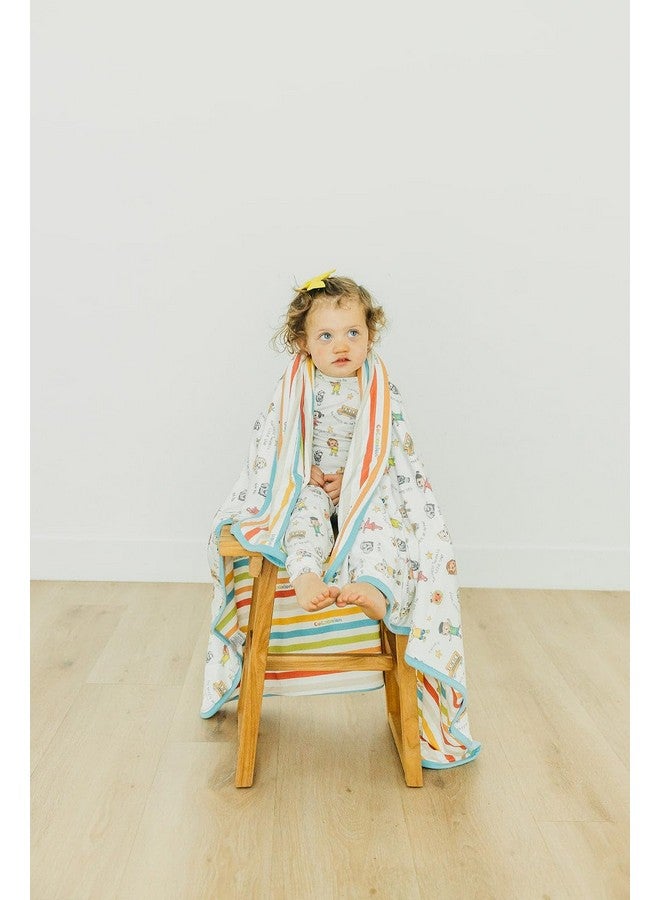 Copper Pearl Large Premium Knit Baby 3 Layer Stretchy Quilt Blanket 'CoComelon Friends' - Image 1