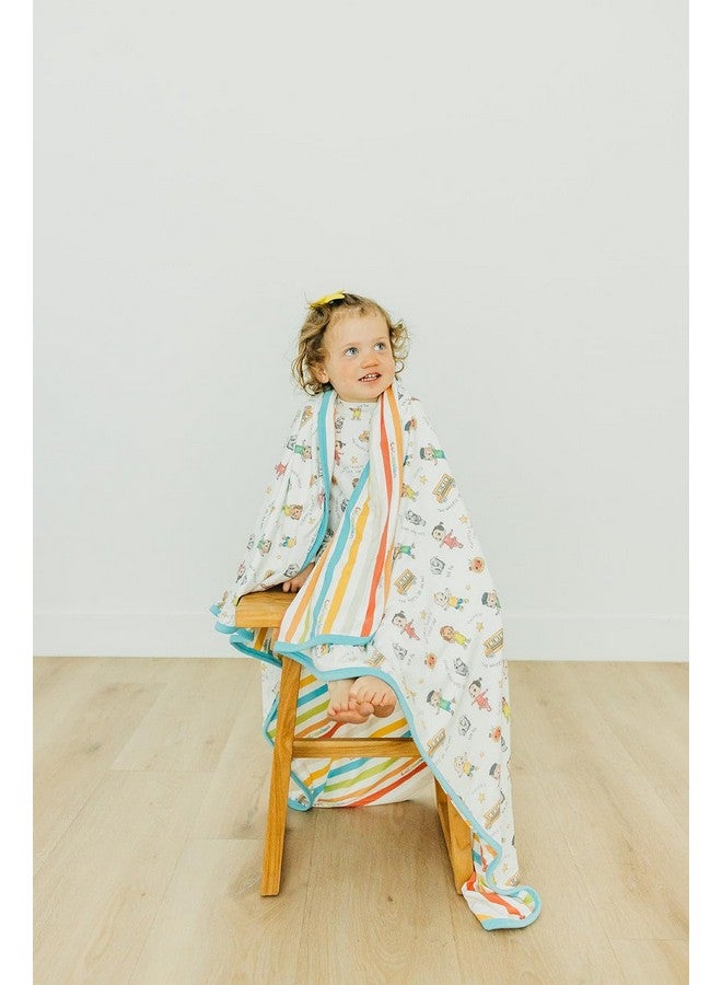 Copper Pearl Large Premium Knit Baby 3 Layer Stretchy Quilt Blanket 'CoComelon Friends' - Image 4